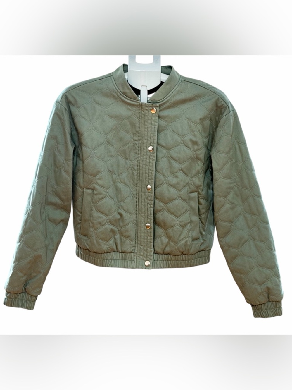 LOFT Quilted Olive Green Bomber Jacket